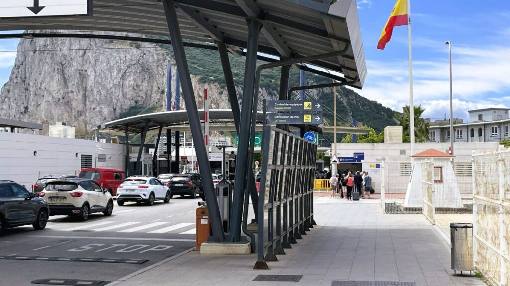 Frontier crossing into Gibraltar from Spain